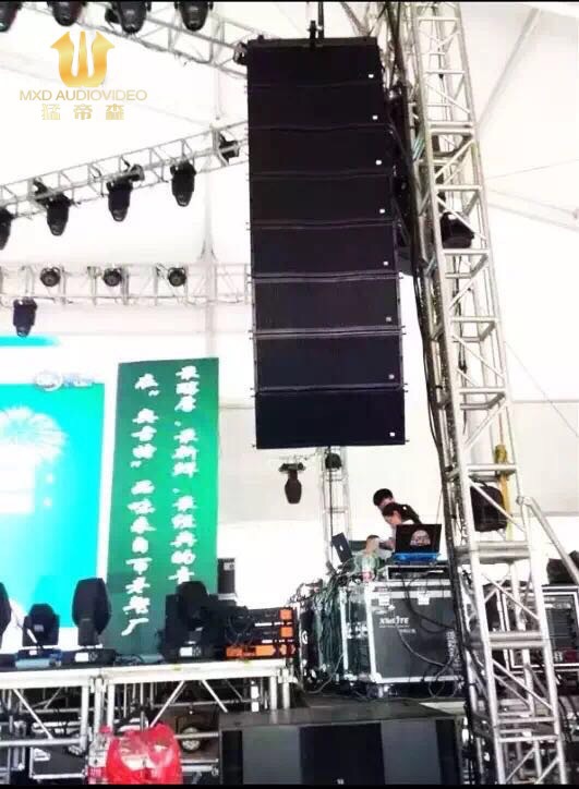 户外专业舞台线阵音箱 无源音响功放数字调音台 双10寸线阵音箱