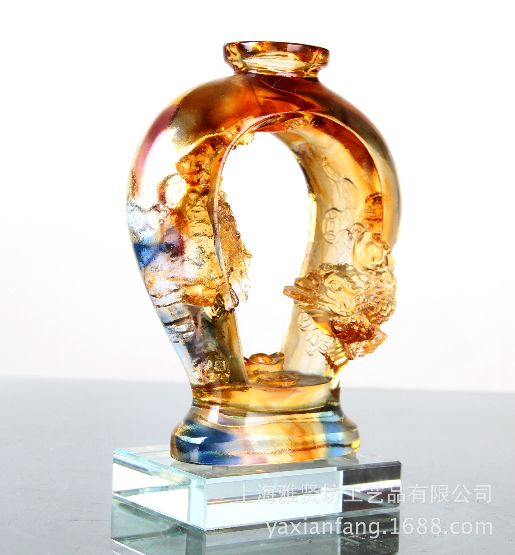 厂家直批琉璃礼品琉璃猪摆件琉璃工艺品 古法琉璃-阿里巴巴