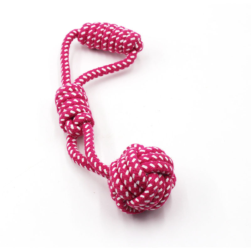 Juguete para mascotas perro pulsera bola cuerda de algodón tejida perro juguete bola nudo juguete molar perro suministros de entrenamiento