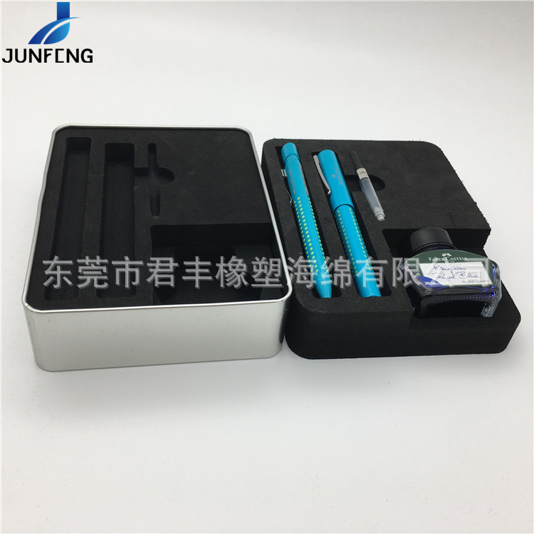 定制加工eva材料包装文具EVA内衬托盘 黑色植绒泡棉包装盒