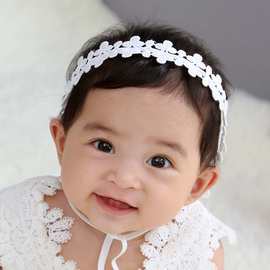 韩版新款四叶草宝宝系绳发带 婴幼儿装饰发箍 可爱女宝宝拍照道具
