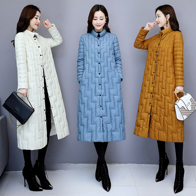 个性纯色加长款长袖羽绒服2018年冬季新品时尚潮流舒适简约修身女|ms
