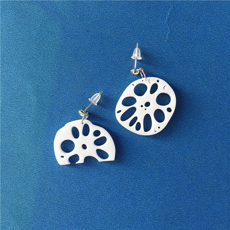 Funny Simulation Lotus Root Piece Shape Cute Acrylic Earrings display picture 4