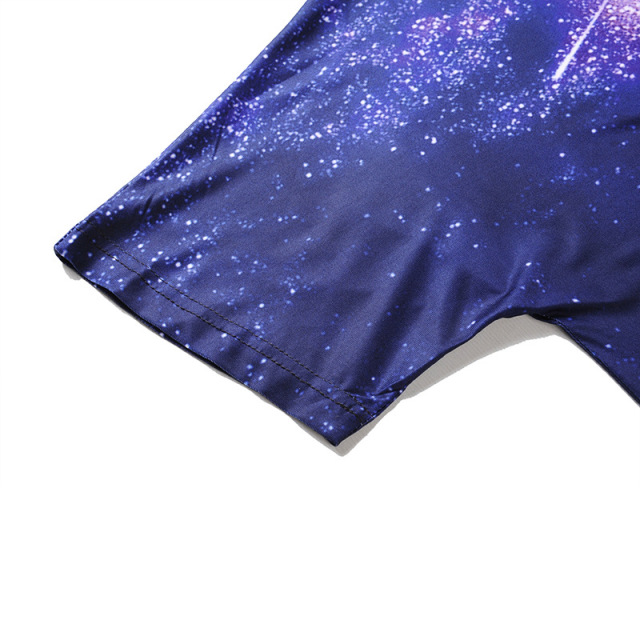 Men’s Dress Summer New Men’s Top Digital 3D Star Printed T-shirt 