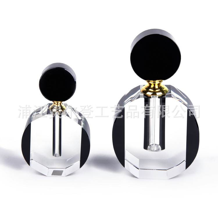 浦江水晶K9黑色圆形20ml阿拉伯中东香薰精油瓶批发男士香水瓶定制详情图5