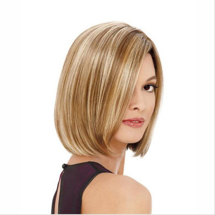 Women's Fashion Street High-temperature Fiber Centre Parting Short Straight Hair Wigs display picture 2