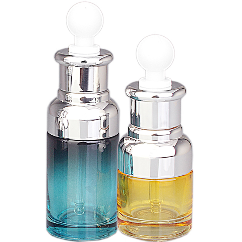 Botella de aceite esencial de vidrio botella cuentagotas cabeza de plástico botella de esencia líquida original salón de belleza maquillaje botella vacía 40ml30ml20ml