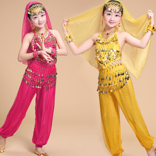Indian dance costumes for girls, new children's belly dance costumes, Xinjiang dance Tianzhu costumes