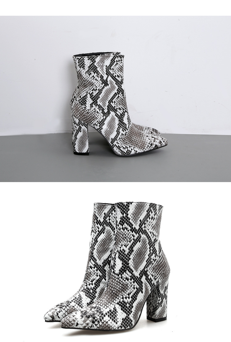 new snake-print fashion short boots  NSHU35144