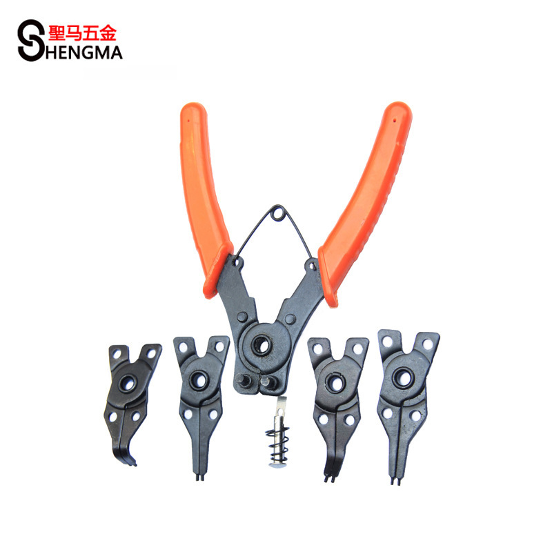 【圣马五金】挡圈钳 4合1 替换式卡簧钳 卡环钳 孔用 轴用 10-50