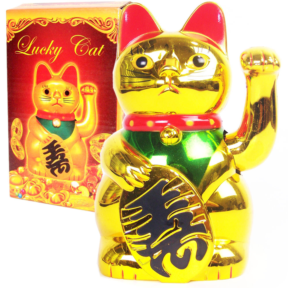 Waving Lucky Cat golden Electric Bade The opening shop Home Decoration Arts and Crafts Gold-plated Jewelry