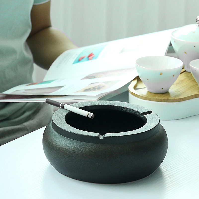 大号陶瓷烟灰缸创意个性简约欧式烟灰盒家用商务礼品广告定制logo|ru