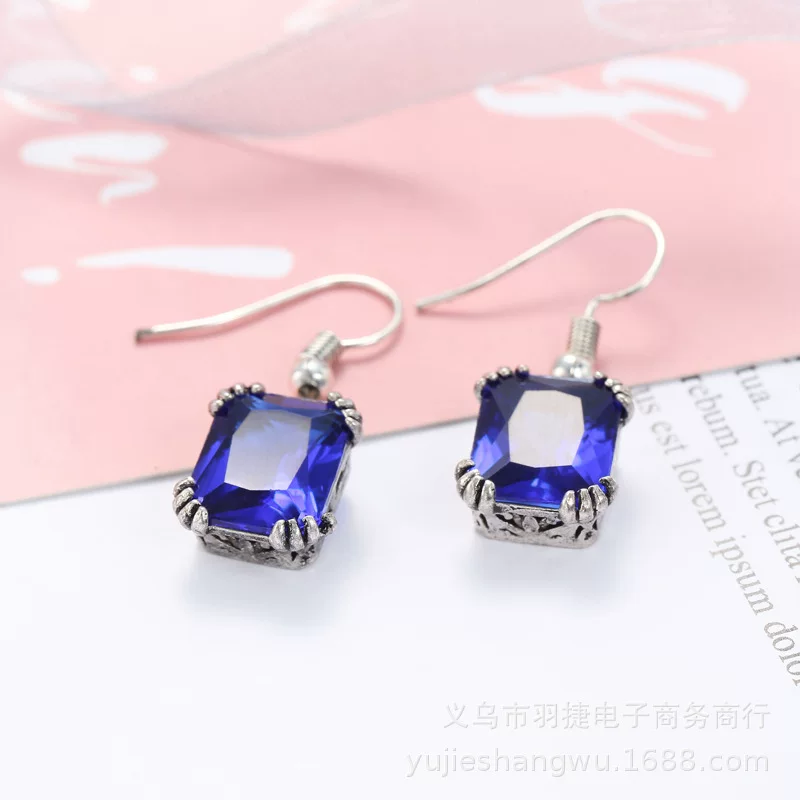 Серьги, гипоаллергенные органические сапфиры, аксессуар, японско-корейский стиль
