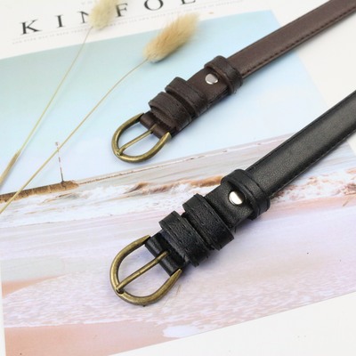 皮带女细腰带女士针扣PU腰链装饰休闲腰带腰韩版学生复古欧美裤带|ms