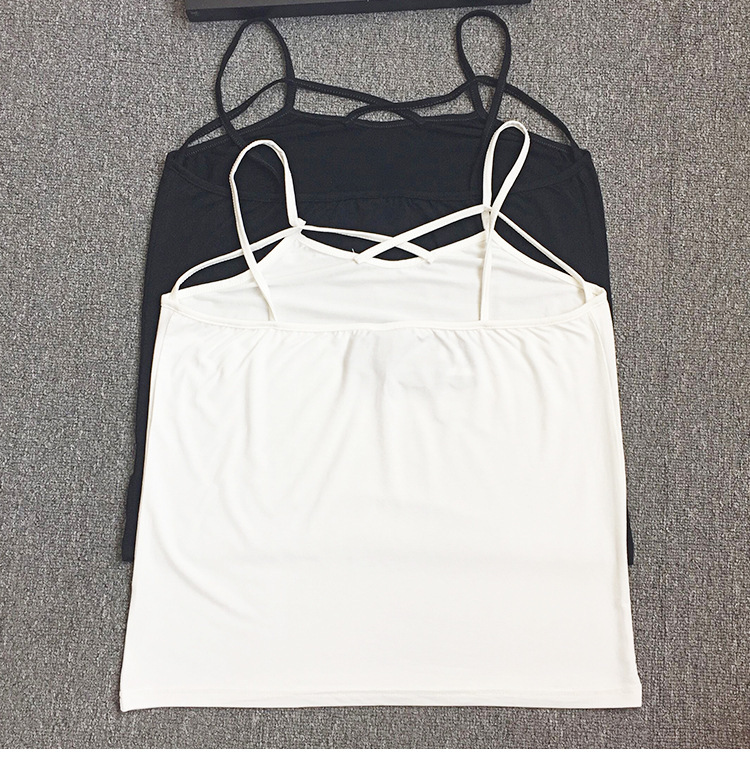 2018新品特大码女装 胖mm前胸交叉小吊带背心大码188|ms