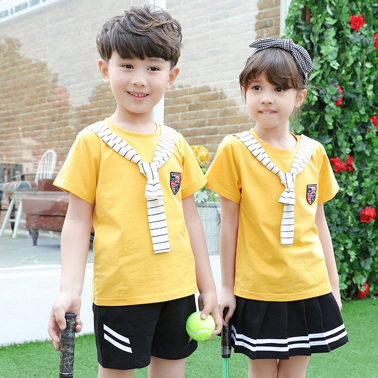 2018新款幼儿园园服小学生校服班服男女童短袖夏季套装校服