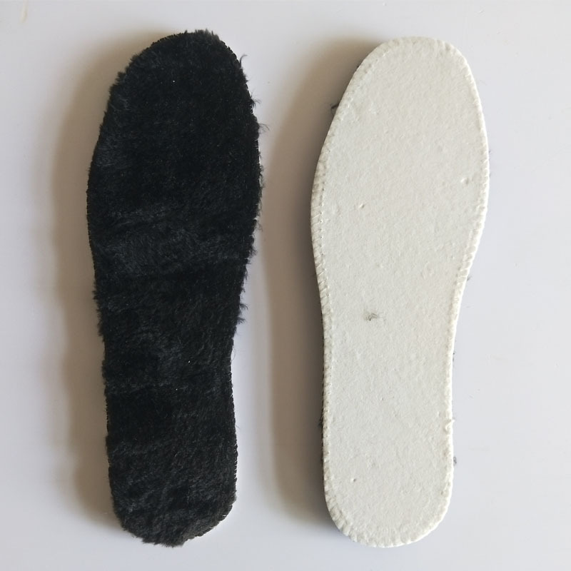 羊毛鞋墊冬季保暖鞋墊雪地靴毛絨鞋墊仿羊毛人造毛鞋墊廠家黑色