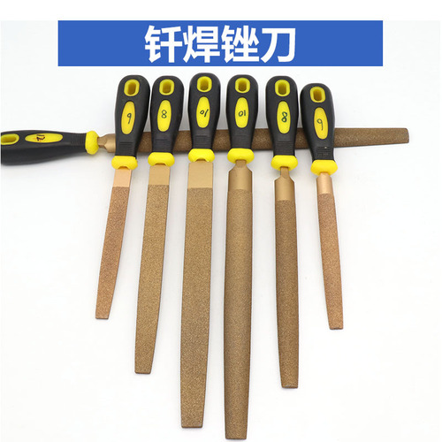 Brazing large plate file semi-circle file diamond file emery jade flat file 6 inches 8-14 inches carbide