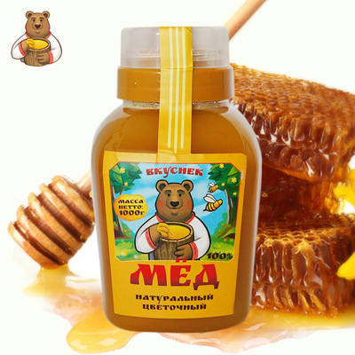 (bkychek)美味牌百花蜂蜜1000g/瓶 俄羅斯進口 蜂蜜