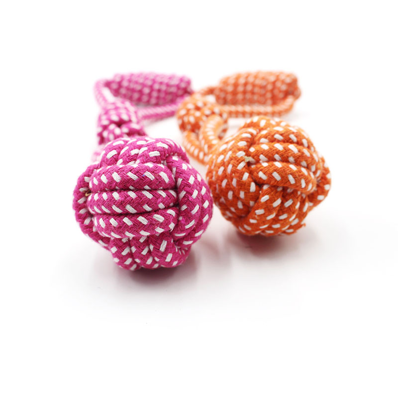Juguete para mascotas perro pulsera bola cuerda de algodón tejida perro juguete bola nudo juguete molar perro suministros de entrenamiento