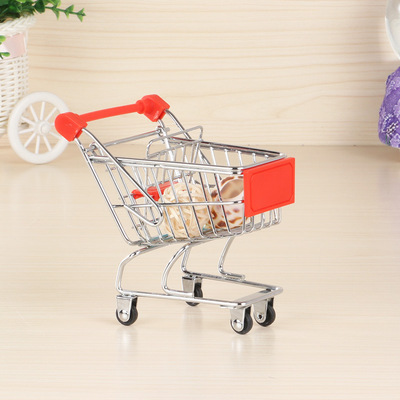 wholesale supply Mini Shopping Cart Trolley desktop a decoration Mini supermarket Shopping Cart originality Storage Decoration