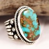 Fashionable turquoise ring with stone, jewelry, accessory, wish, European style