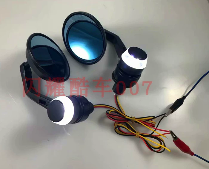 Motorcycle Harley cruise Prince car modified retro metal with LED turning light shots poverty mirror poverty mirror