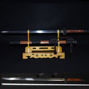 正品龙泉刀剑 折叠花纹钢宝剑 酸枝木一体唐剑 硬收藏 批发未开刃