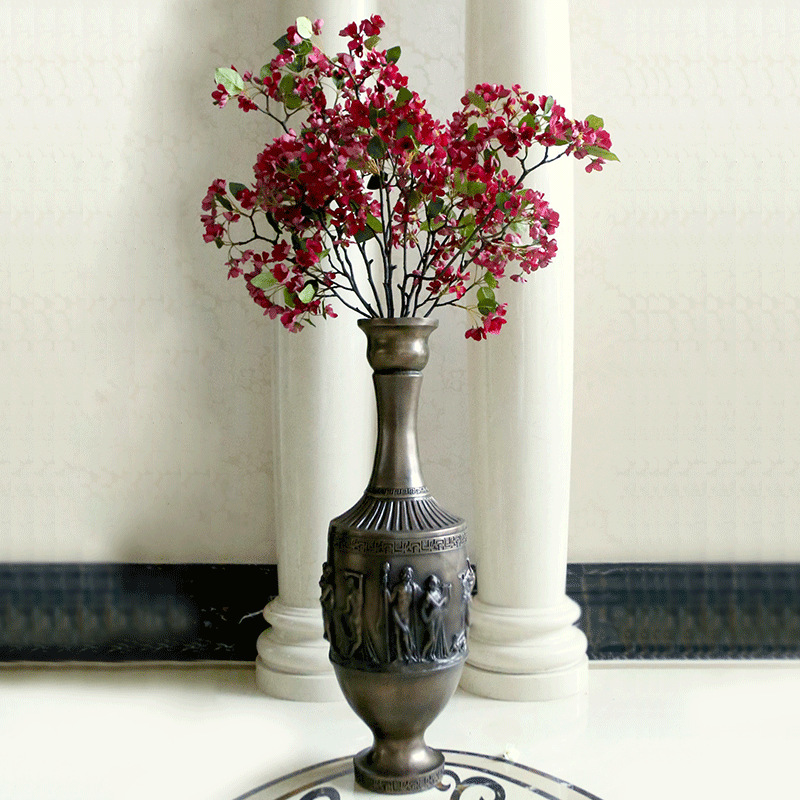 Wild Cherry Artificial Flower Retro suit to ground Flower art a living room Entrance hallway TV cabinet Vase of Flowers Place Artificial flower