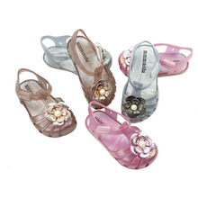 夏季新款女童鞋宝宝花朵幻彩果冻鞋包头可爱宝宝童凉拖鞋公主鞋