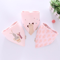 Horte's new triangle saliva towel cotton snap button newborn saliva towel baby scarf children's scarf