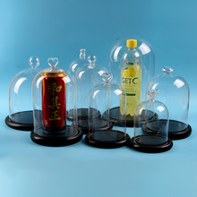 厂家供应永生花玻璃罩创意工艺品摆件透明玻璃花瓶logo