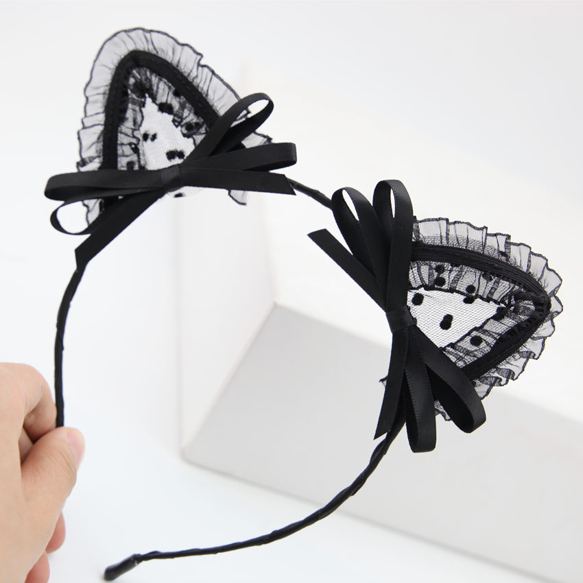 Lace  Bow Knot  Cute Bell Headband display picture 5