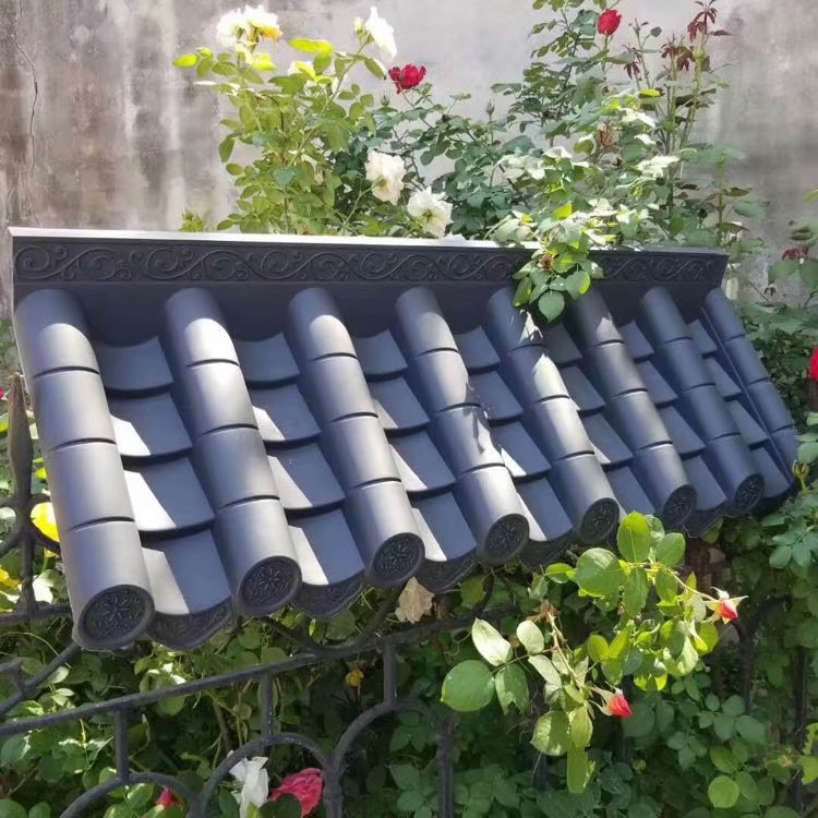 仿古一体瓦公园凉亭餐车顶围墙室内外建筑装饰合成树脂瓦厂家批发