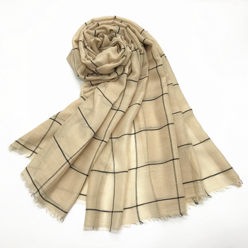 跨境亚马逊棉纯色拆须格子印花围巾纯色穆斯林围巾包头一件代发|ru
