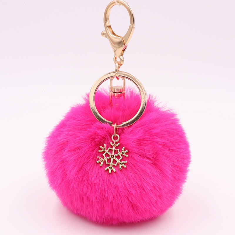 Fashion Snowflake Alloy Plush Unisex Bag Pendant Keychain 1 Piece display picture 2