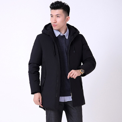 Down Jackets winter Mid length version thickening keep warm Hooded coat Teens Down jacket XL