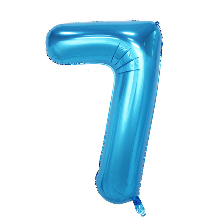 源头厂货 新款瘦版40寸蓝粉数字气球 90cm大号飘空婚庆派对氦气球详情23