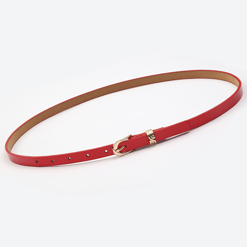 Casual Solid Color Pu Leather Alloy Metal Button Belt display picture 3