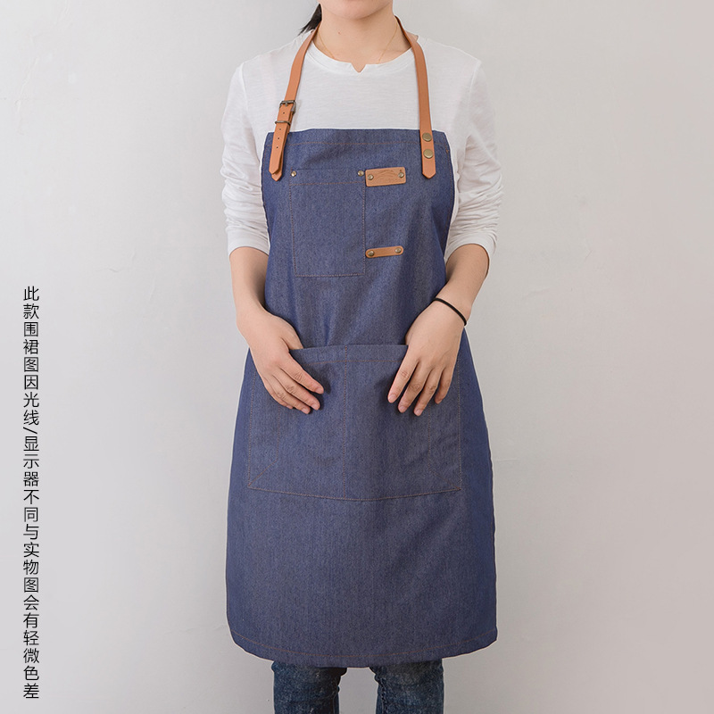 Estilo japonés estilo simple cocina limpieza café estudio panadería hornear ropa de trabajo delantal logotipo personalizable