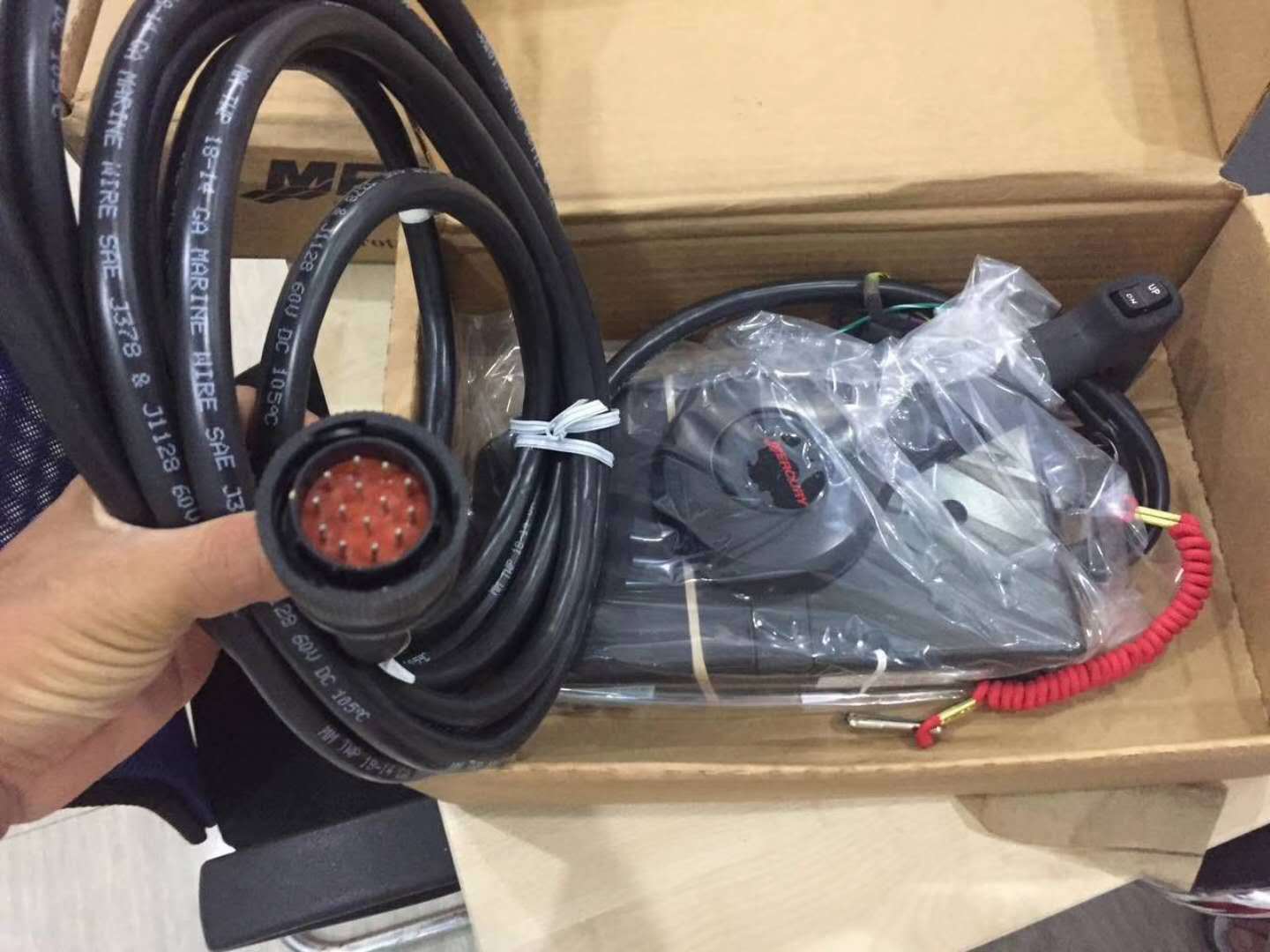 水星船外机操纵盒 原装水星摇控盒 通用14芯水星四冲程遥控盒