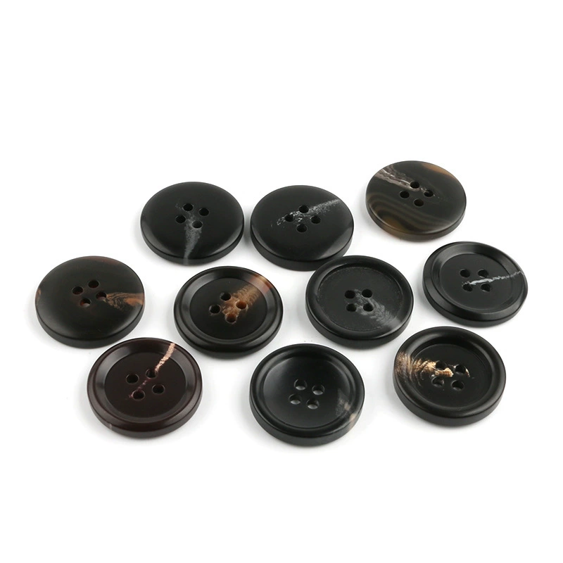 Spot wholesale resin pattern button suit button round edge four-eye coat windbreaker suit jacket button 4100