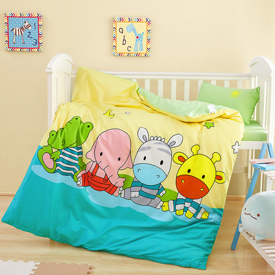 kindergarten Six piece set pure cotton Cotton bedding Baby bed children Kindergarten Three-piece Suite pure cotton Cartoon Quilt cover