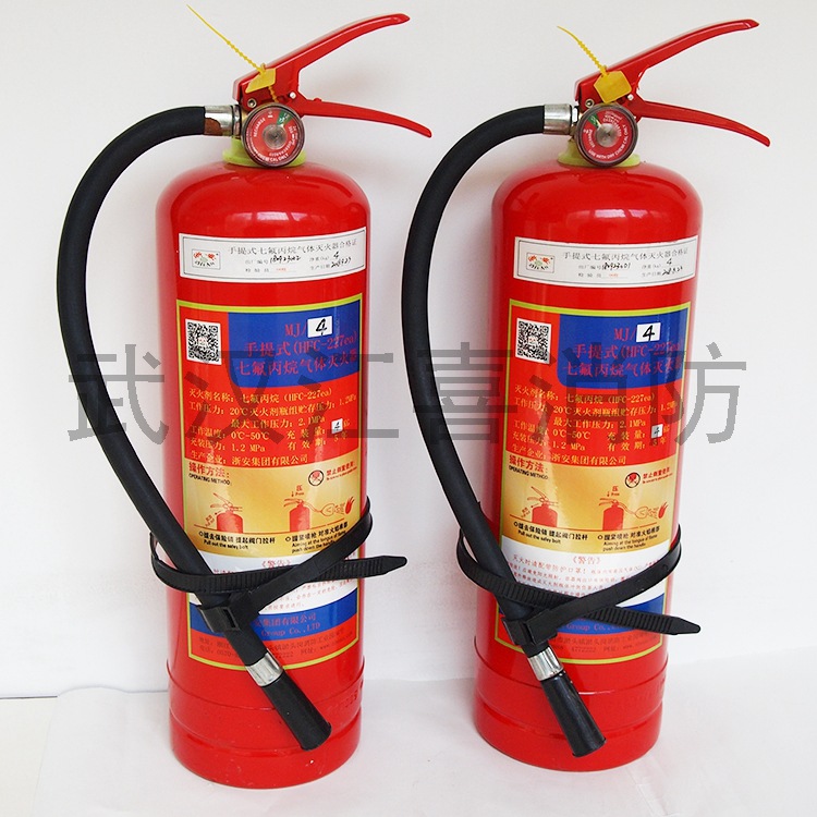 浙安牌手提式七氟丙烷4kg灭火器洁净气体柜式灭火装置量大从忧