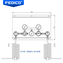 FEDICO多瓶半自動切換裝置氣體匯流排實驗室供氣控制面板集中供氣