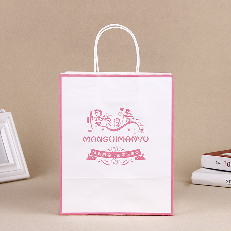 通用牛皮纸袋生产定做 服装面包甜品外卖打包手提环保纸袋可订制