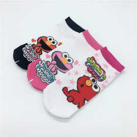 日系新款 网眼薄款棉线卡通袜 芝麻大青蛙款棉袜女袜 浅口卡通袜