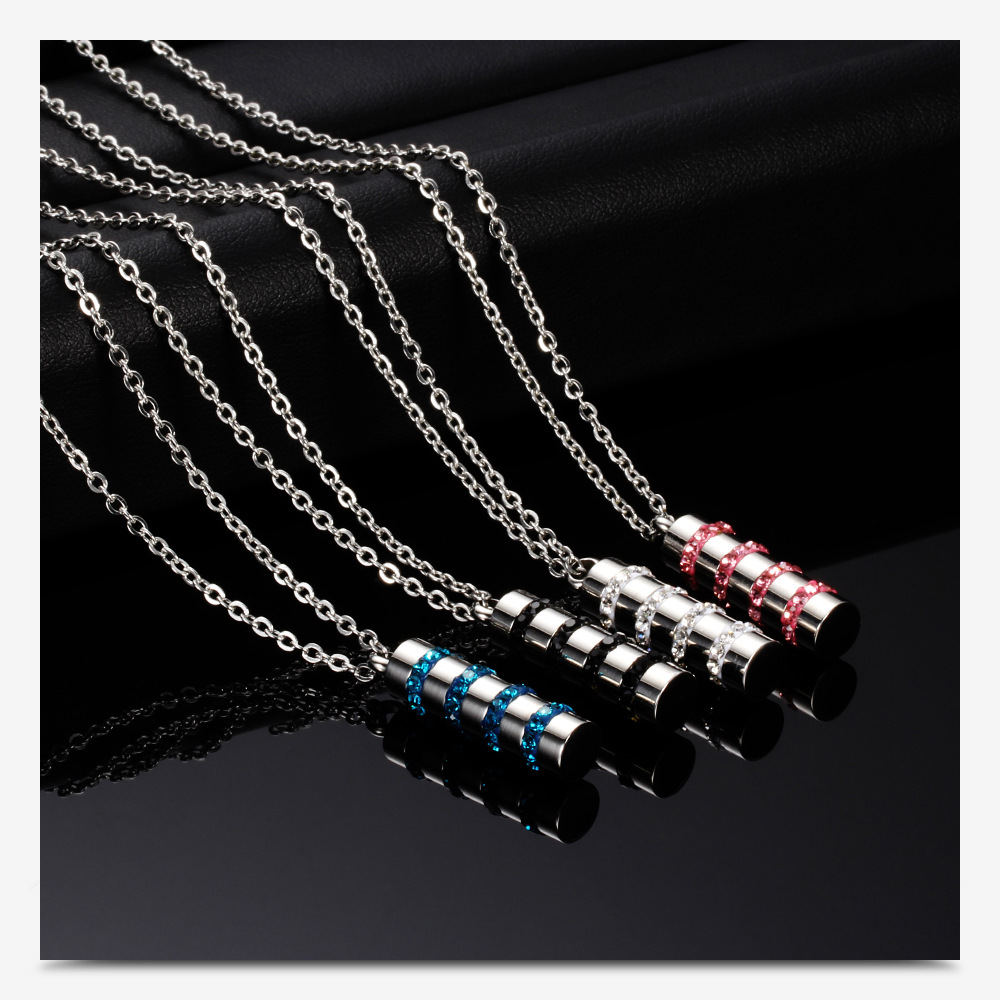 Fashion Geometric Titanium Steel Inlay Artificial Gemstones Necklace 1 Piece display picture 5