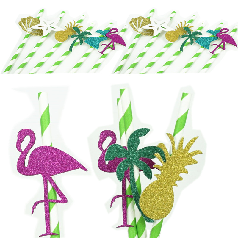 美人鱼火烈鸟纸吸管