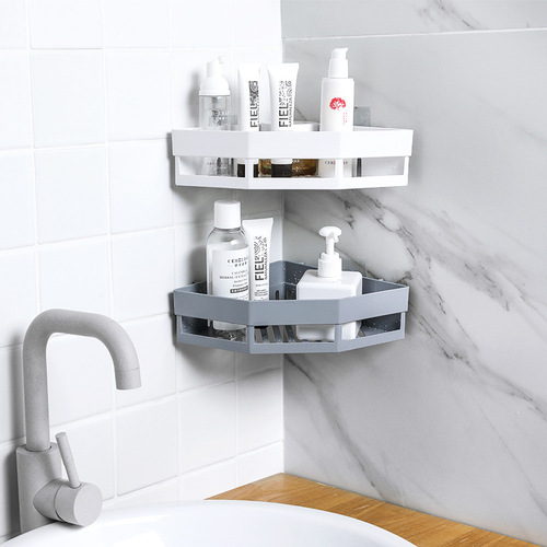 Bathroom rack wall-mounted bathroom rack punch-free toilet wall-mounted suction cup bathroom storage tripod